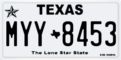 TX license plate MYY8453