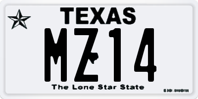 TX license plate MZ14