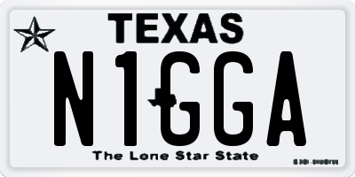 TX license plate N1GGA