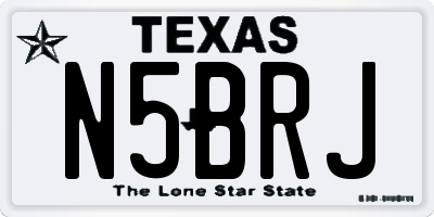 TX license plate N5BRJ