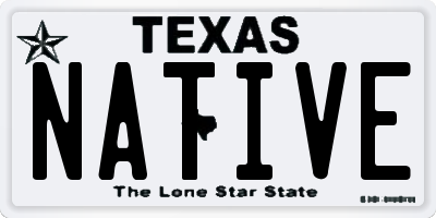 TX license plate NATIVE