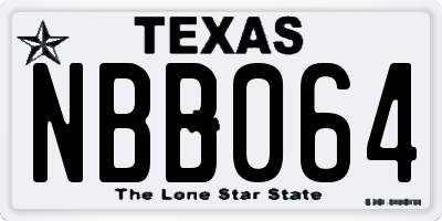 TX license plate NBB064