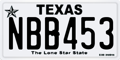 TX license plate NBB453