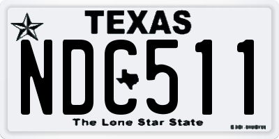 TX license plate NDC511