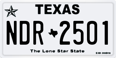 TX license plate NDR2501