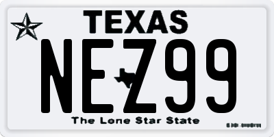 TX license plate NEZ99