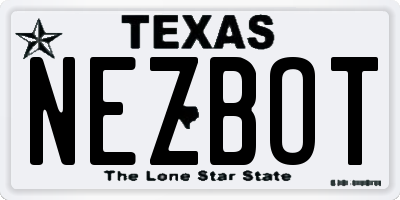 TX license plate NEZBOT