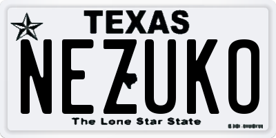 TX license plate NEZUKO