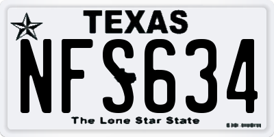 TX license plate NFS634