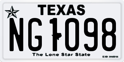 TX license plate NG1098