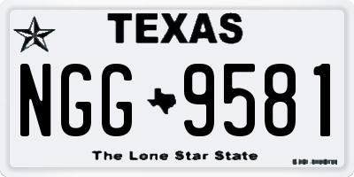 TX license plate NGG9581