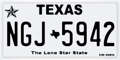 TX license plate NGJ5942