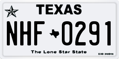 TX license plate NHF0291