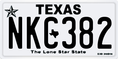 TX license plate NKC382