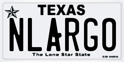 TX license plate NLARGO