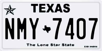 TX license plate NMY7407