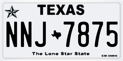 TX license plate NNJ7875