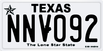 TX license plate NNV092