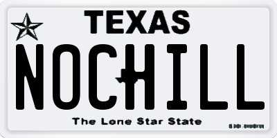 TX license plate NOCHILL