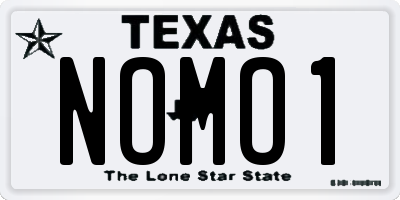 TX license plate NOMO1