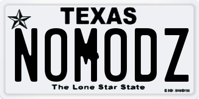 TX license plate NOMODZ