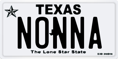 TX license plate NONNA