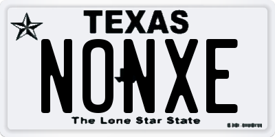 TX license plate NONXE