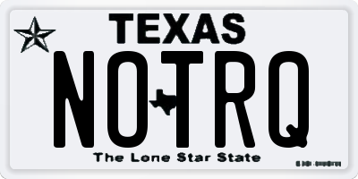 TX license plate NOTRQ