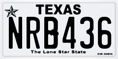 TX license plate NRB436