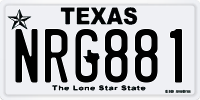 TX license plate NRG881