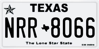 TX license plate NRR8066