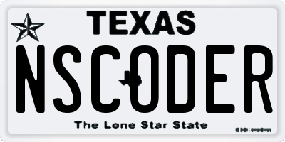 TX license plate NSCODER