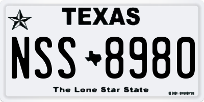 TX license plate NSS8980