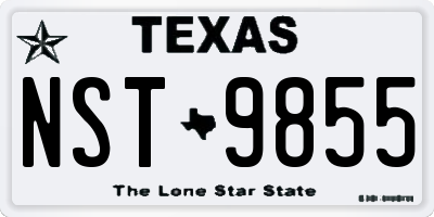 TX license plate NST9855