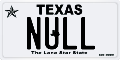 TX license plate NULL