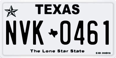 TX license plate NVK0461