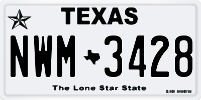 TX license plate NWM3428