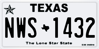 TX license plate NWS1432