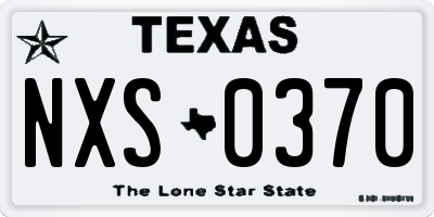 TX license plate NXS0370