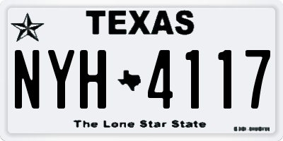 TX license plate NYH4117