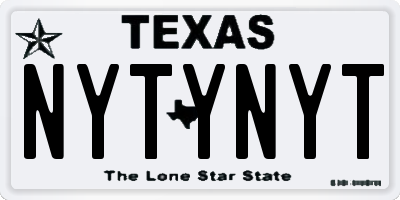 TX license plate NYTYNYT