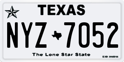 TX license plate NYZ7052