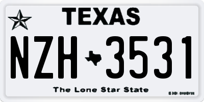 TX license plate NZH3531