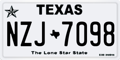 TX license plate NZJ7098