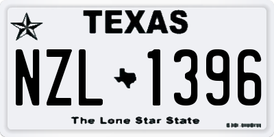 TX license plate NZL1396