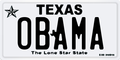 TX license plate OBAMA