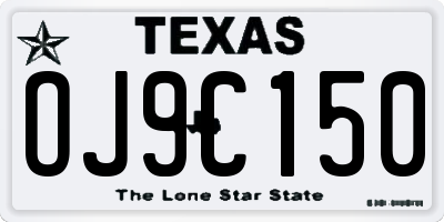 TX license plate OJ9C150