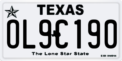 TX license plate OL9C190