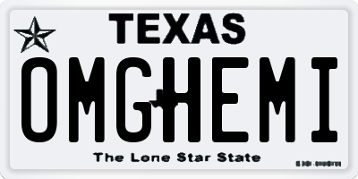 TX license plate OMGHEMI