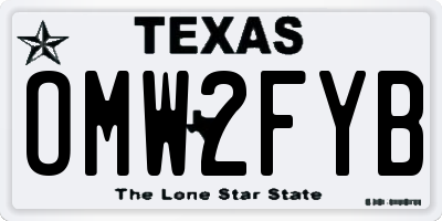 TX license plate OMW2FYB